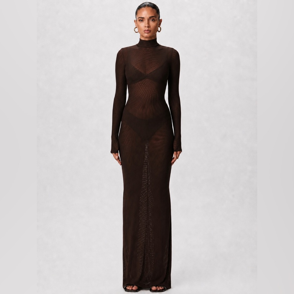 Naked Wardrobe Mesh Maxi Dress
